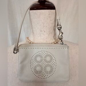 COACH!! Signature C’s Perforation Wristlet Parchment White